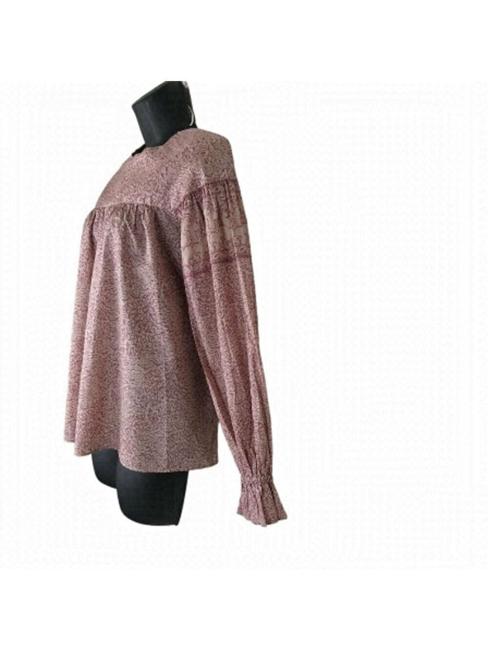 ANNA Sui & Uniglo Bohemian Pink Paisley Floral Like Blouse Size XS